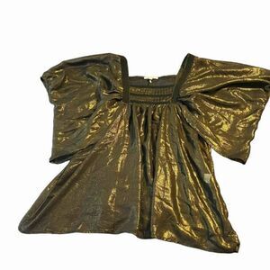 Manito gold and black shimmer butterfly sleeve‎ top